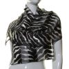 Black Zebra Print Satin Stripe Scarf