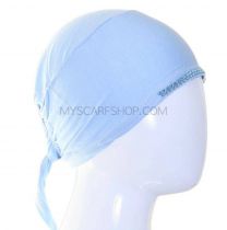 Light Blue Al Amira Diamante Trim Tie Back Hijab Bonnet