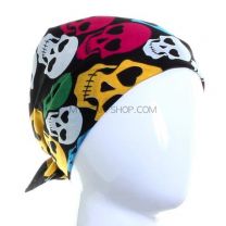 Multicolour Skulls Cotton Bandana