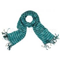 Blue Reversible Pleated Scarf