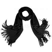 Black Plain Knitted Scarf