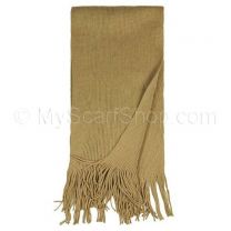 Beige Plain Knitted Scarf