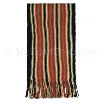 Black Assorted Stripes Wool Scarf