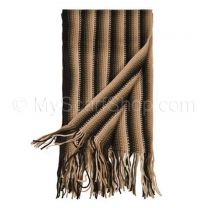 Brown Striped Knit Scarf