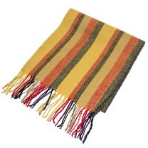 Earth Yellow Stripes Wool Mix Winter Scarf