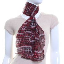 Red Chiffon Scarf (Abstract Dots)