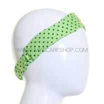 Lime Cotton Polka Dot Headwrap