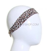 Brown Chiffon Leopard Print Wide Headband