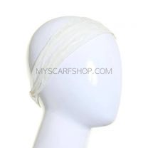 Cream Daisy Embroidered Wide Headband