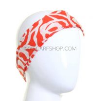 Bright Red Abstract Rose Wide Headband