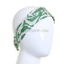 Green Abstract Rose Wide Headband