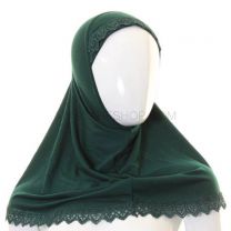 Children's Lace Trim 1 Piece Al Amira Hijab (Jade)