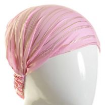 3in1 Pink Gold Stripes Headwrap