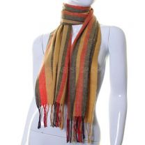 Earth Yellow Stripes Wool Mix Winter Scarf