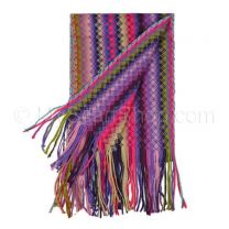 Purple Zig Zag Knitted Scarf