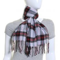 Pale Pink Check Winter Scarf