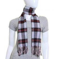 Pale Pink Check Winter Scarf