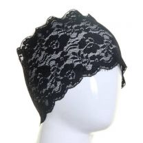 Black Floral Lace Hijab Bonnet