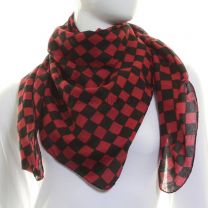 Red Cotton Check Scarf