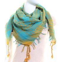 Turquoise & Yellow Arab Scarf Shemagh