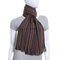 Multicolour Fine Stripes Pure Knitted Wool Scarf