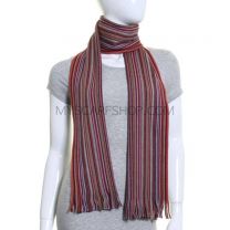 Pink Fine Stripes Pure Wool Knitted Scarf