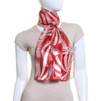 Burgundy Abstract Leaves Satin Stripe Scarf